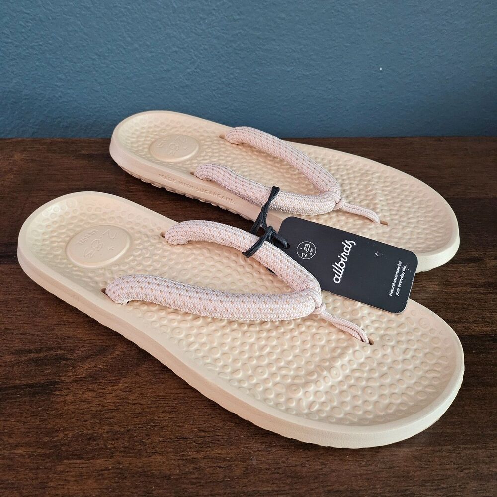 Allbirds Sugar Zeffer 2 "Lux Beige" Flip Flop Sandals Size M11 W13 New - Picture 4 of 9